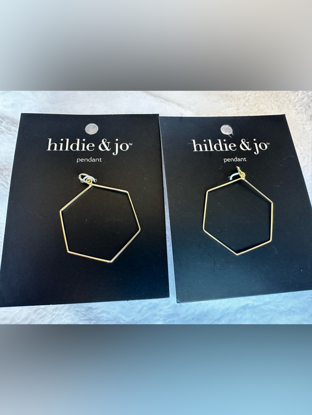 Set of Two Hildie and Jo Gold-toned Hexagon Pendants